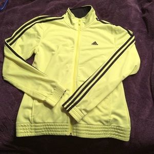 Neon Yellow Adidas Zip-up